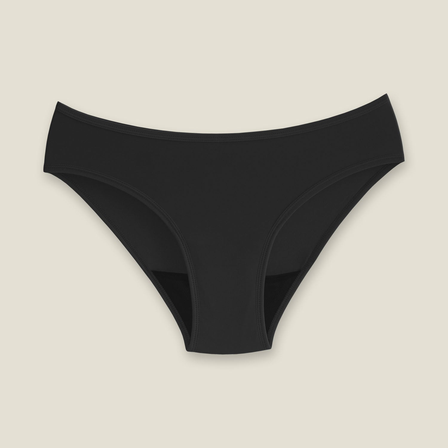 WUKA teen period swimwear bikini brief in black with leak-proof protection for swimming during your period