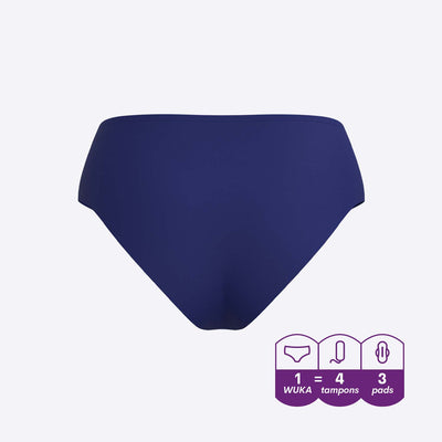 WUKA Teen Stretch Seamless Period Pants Style Heavy Flow Blue Colour Cutout Back
