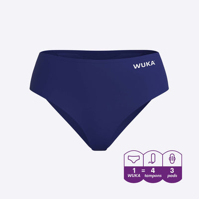 WUKA Teen Stretch Seamless Period Pants Style Heavy Flow Blue Colour Cutout Front