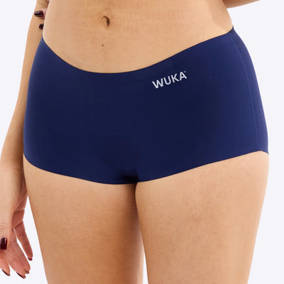 WUKA Stretch Period Short Teen Style Heavy Absorbency Navy Colour Left Side