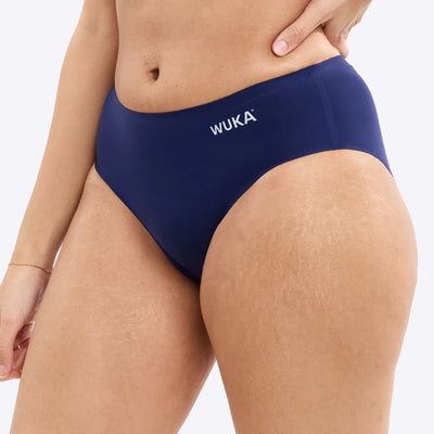 WUKA Teen Stretch Seamless Period Pants Style Heavy Flow Navy Colour Left Side